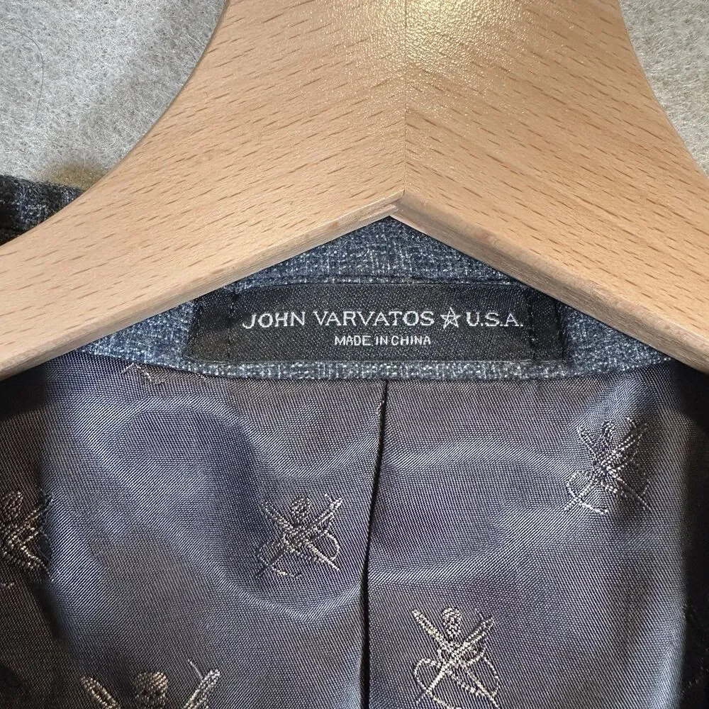 John Varvatos Bleecker Wool Slim Single-Breasted Blazer Dark Grey Men’s Size 42R